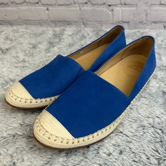 Dansko Lesley Blue Leather Espadrille Flats Size 39 US 8.5-9 Slip On Beach Cap - Picture 4 of 11